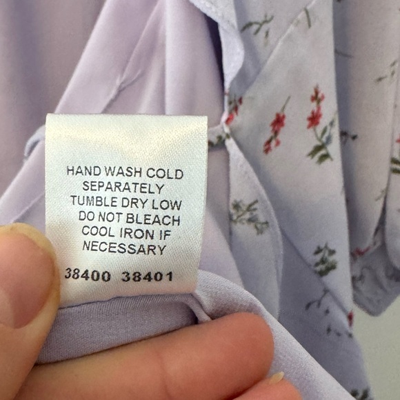 Sugar Lips Love Bird Lavender Floral Print Midi Wrap Dress - Small - Picture 15 of 15